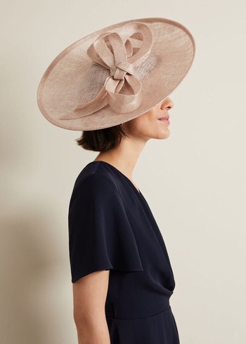 Phase Eight Bow Detail Statement Disc Fascinator Hats Cream Canada | BGZEVR-421